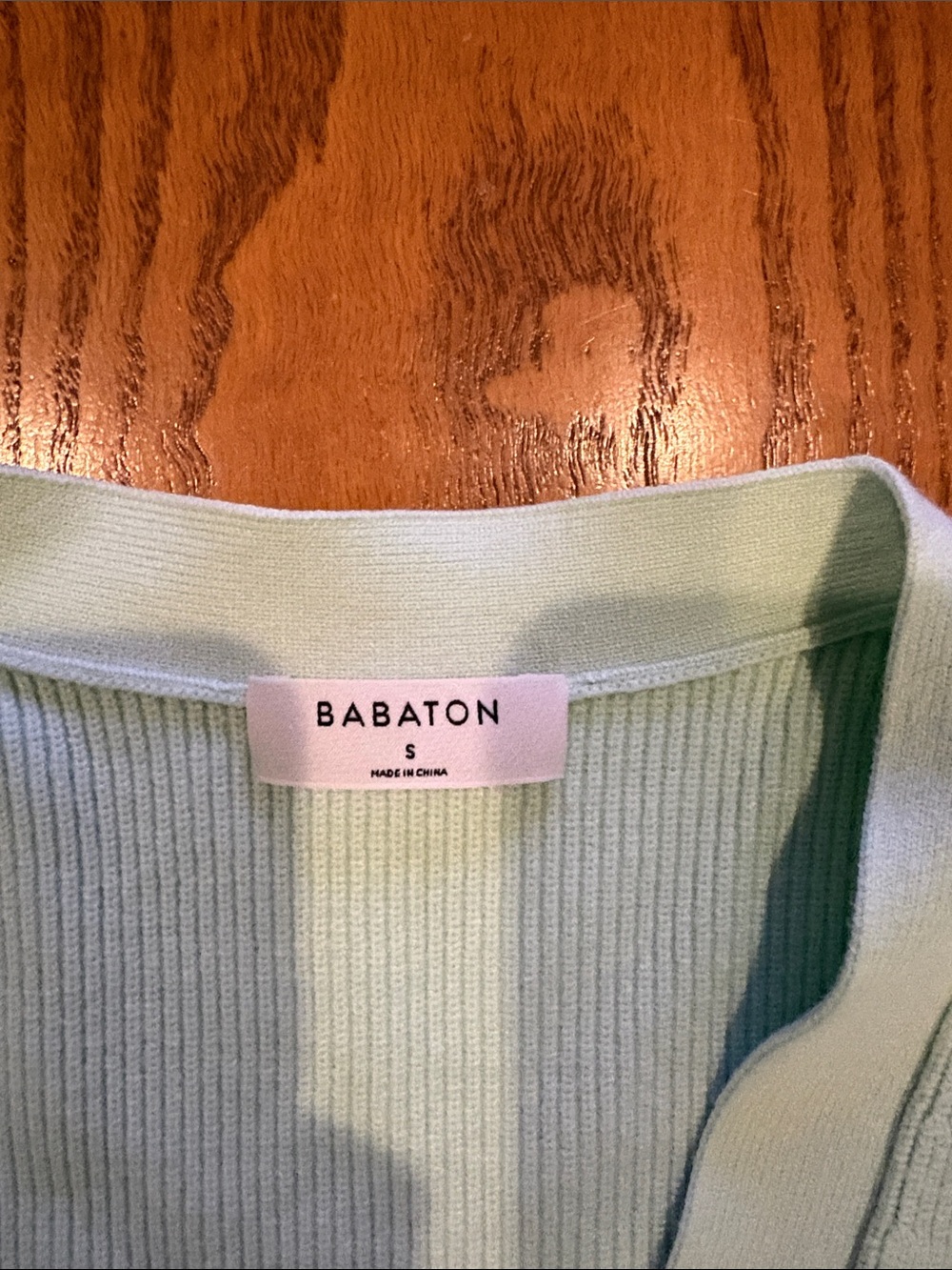 Babaton Light Mint Ribbed V-Neck Button Cardigan - Picture 4 of 9